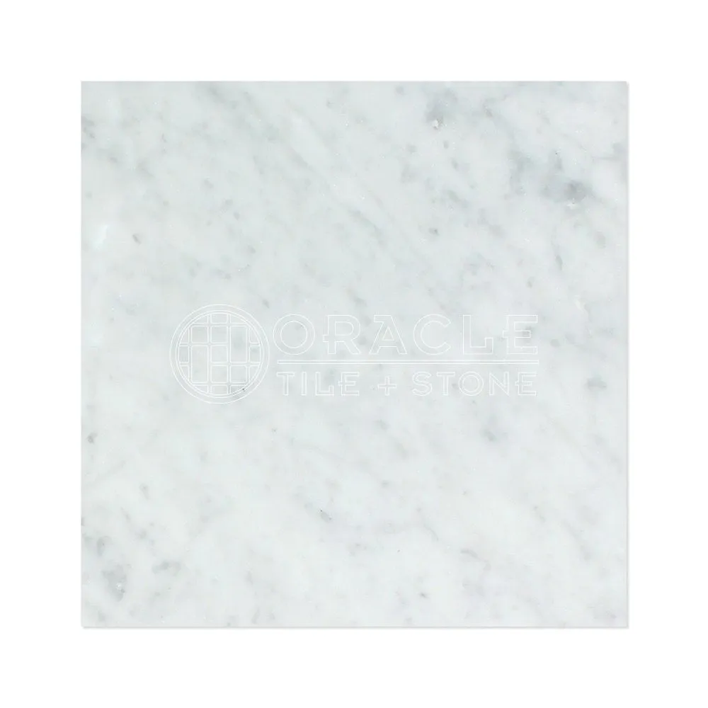Carrara White Italian (Bianco Carrara) Marble 18 X 18 Field Tile (2 pcs. 3" X 6" Sample Set, Polished)