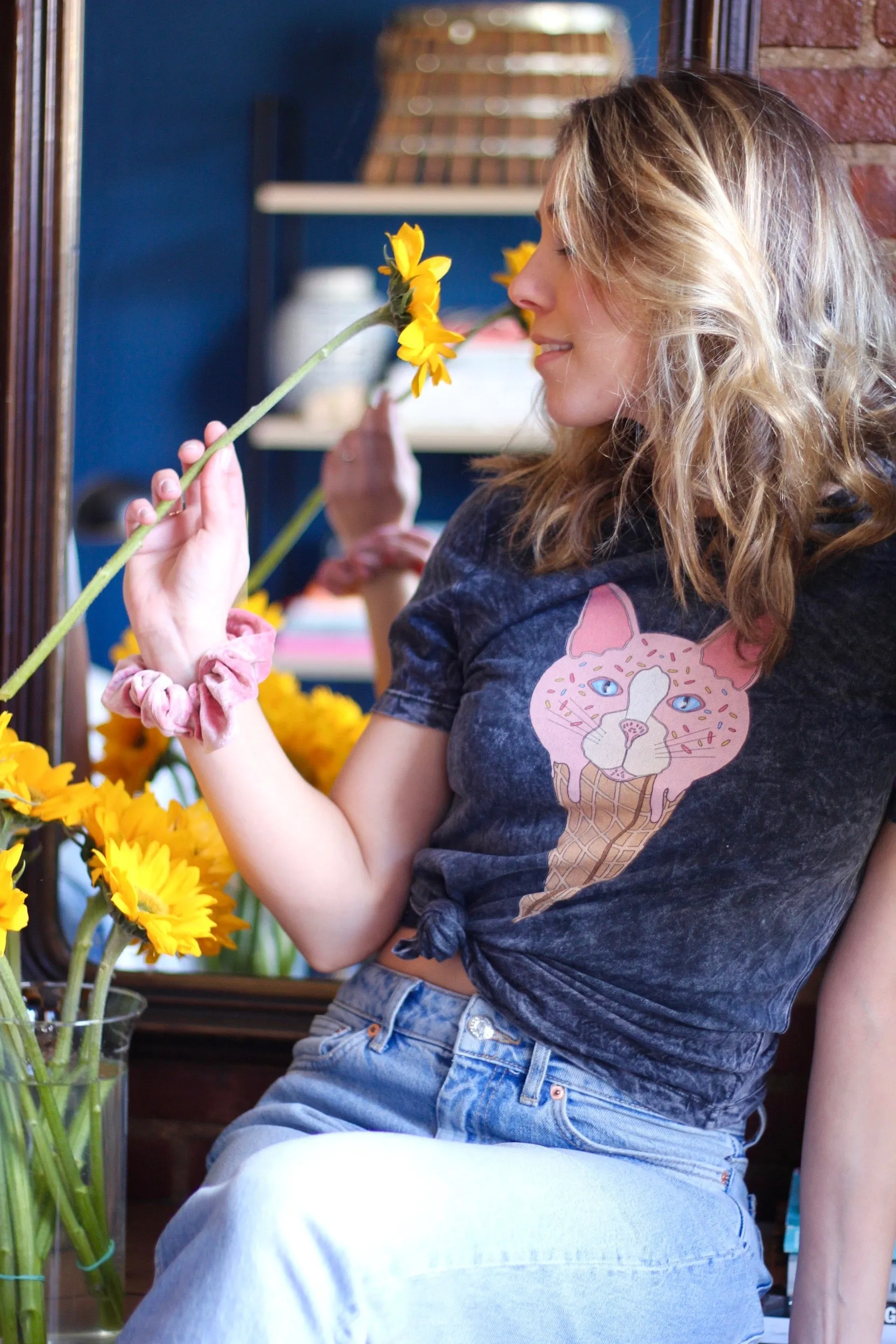 Cat Ice Cream Cone Tee