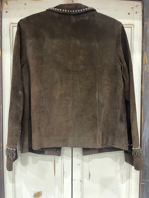 CF35-10 CHOCOLATE JKT W/CROSS ON POCKETS-XS