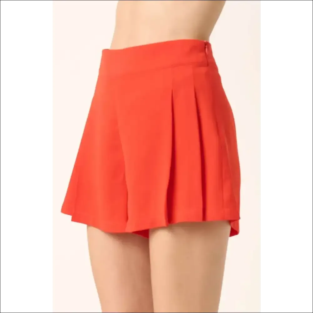 Chic Pleated Shorts with Side Zipper