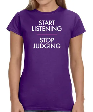 Children of a Lesser God - Start Listening Ladies Logo T-Shirt