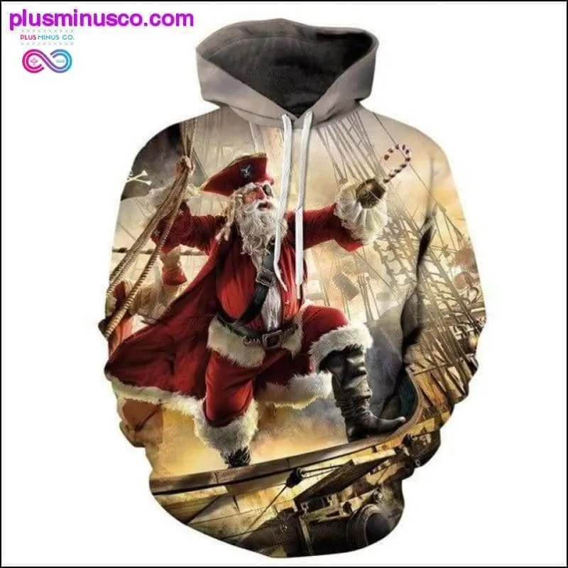 Christmas hoodies pirate casual loose long sleeve Men Woman