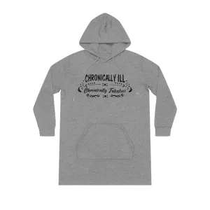 Chronically Ill, Chronically Fabulous, Women's Streeter Organic Hoodie Dress (Dark), Printed