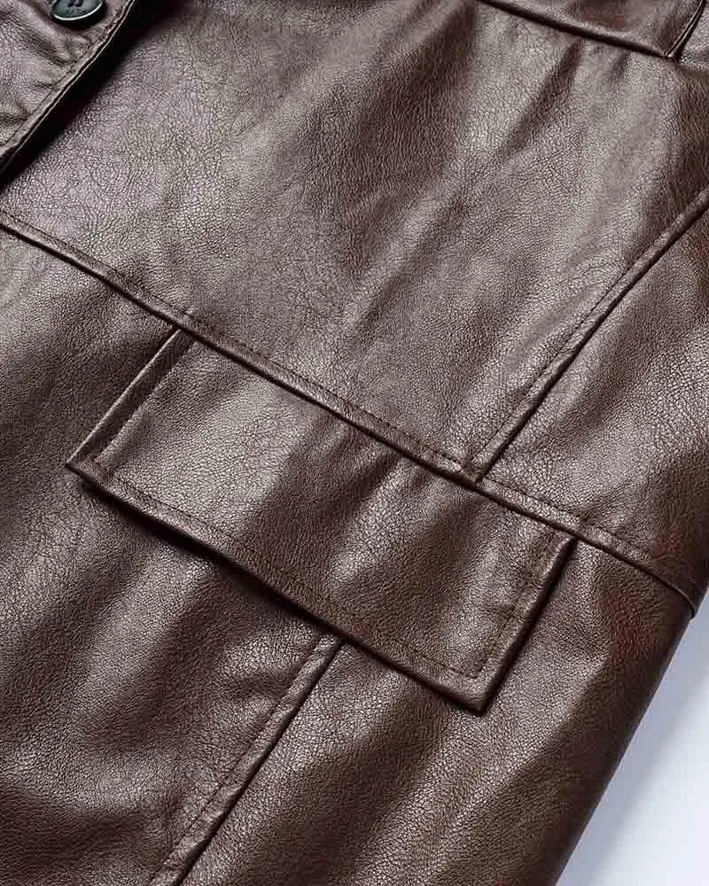City Valley PU Leather Blazer