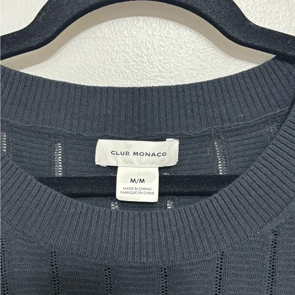 Club Monaco Summer Mesh Chandails Sweater in Black - Size M