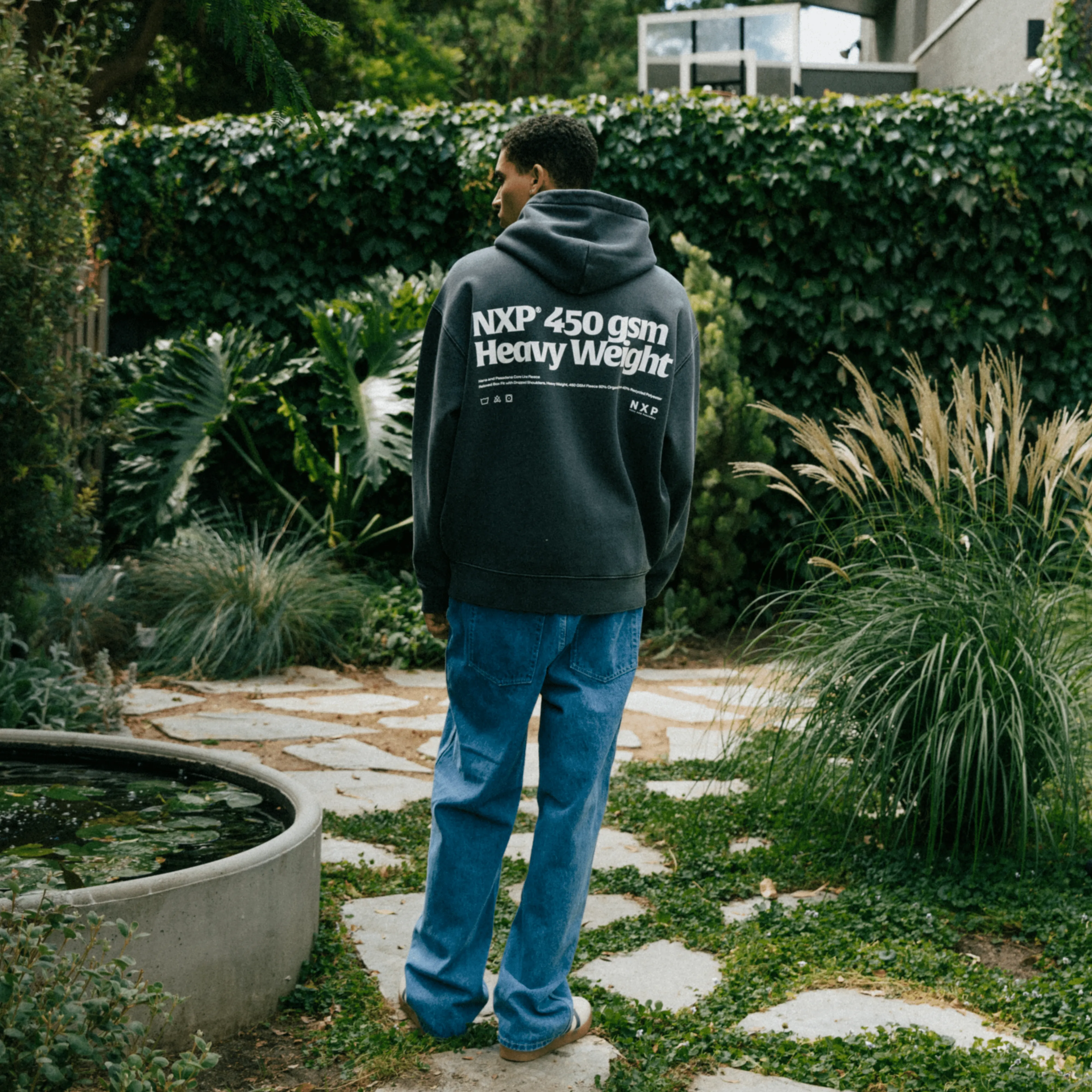 Core Line Heavy Box Fit Hoodie Pigment Asphalt