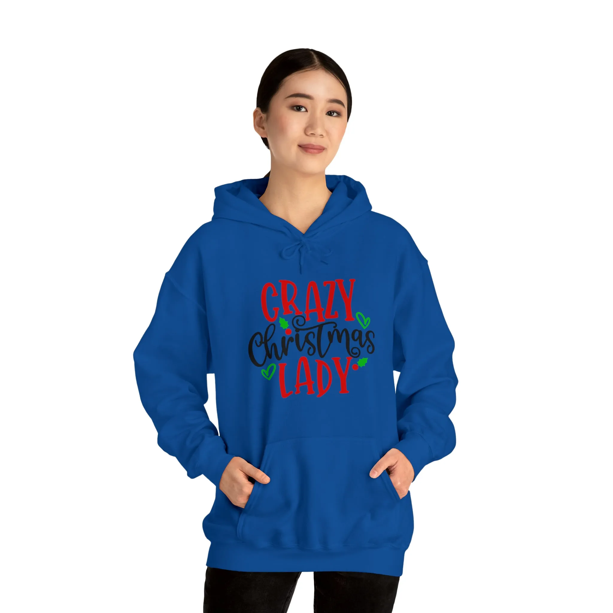 Crazy Christmas Lady - Unisex Heavy Blend™ Hooded Sweatshirt