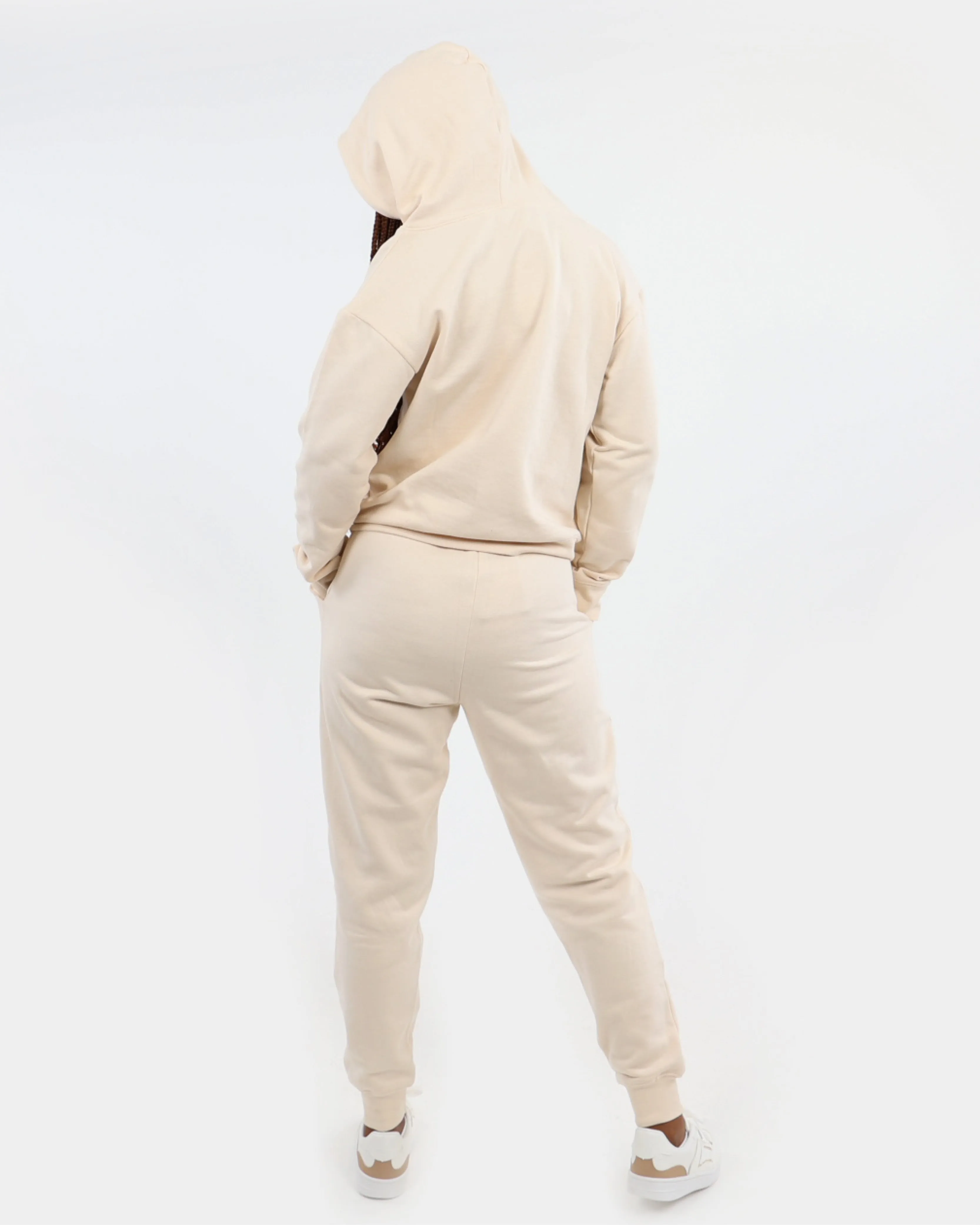 Cream Embroidered Hoodie