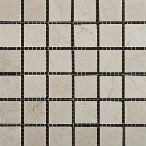 Crema Marfil Marble 1 X 1 Polished Mosaic Tile on Mesh - Box of 5 sq. ft.