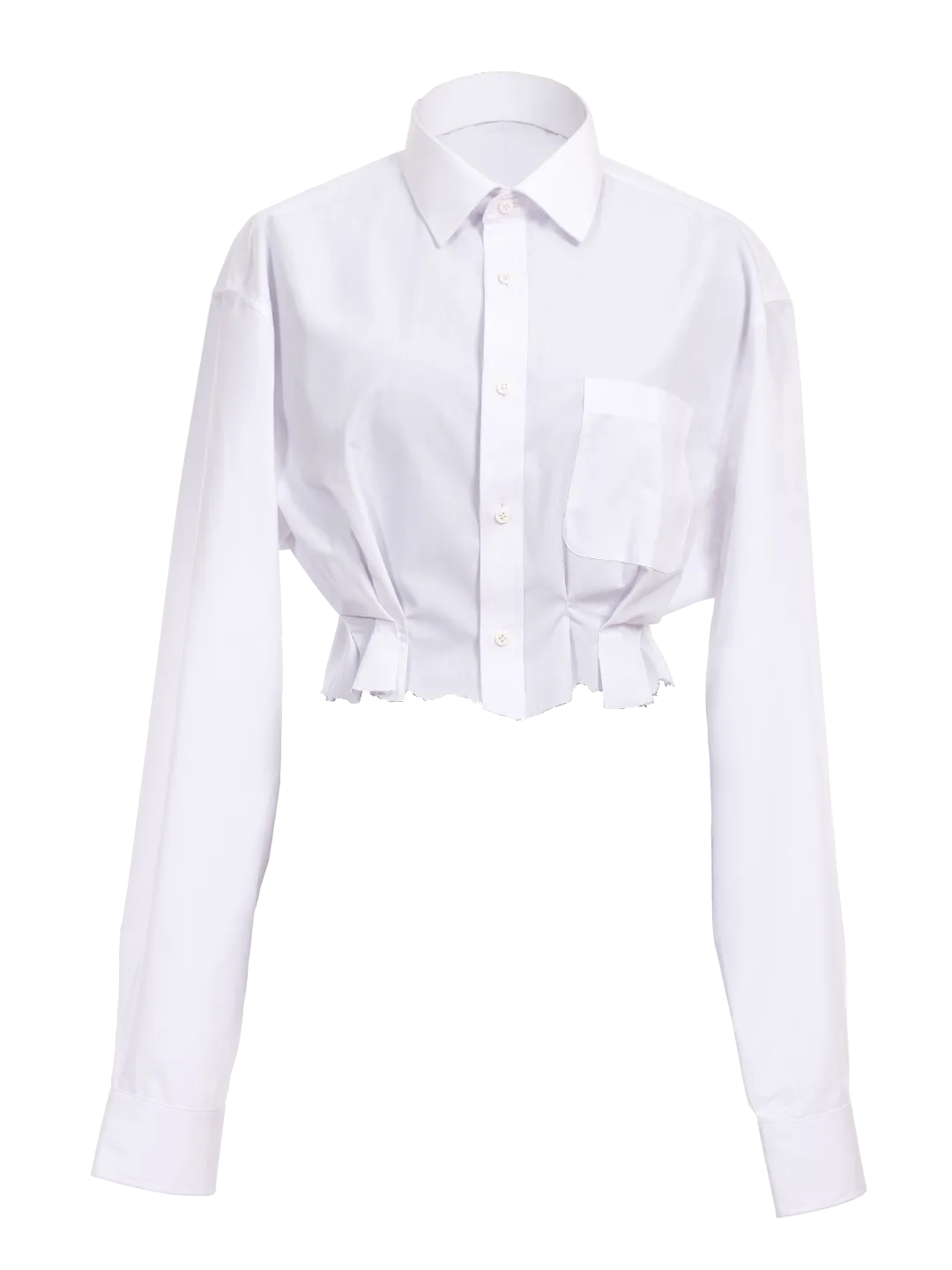 Cropped Pleated Formal Shirt