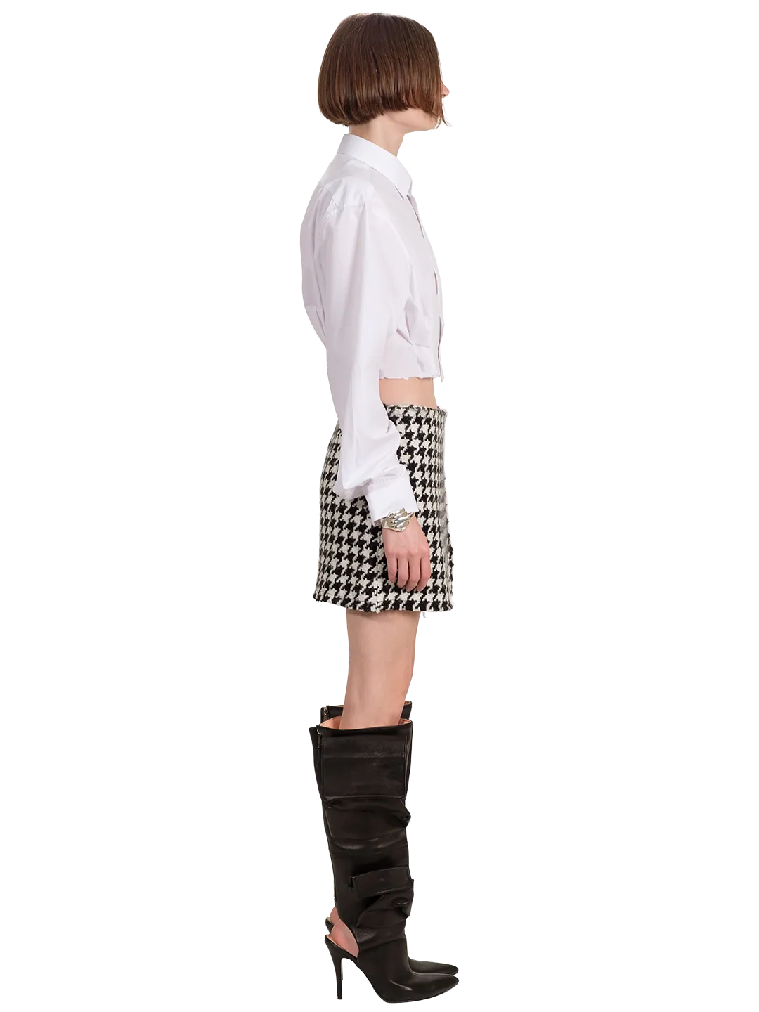 Cropped Pleated Formal Shirt