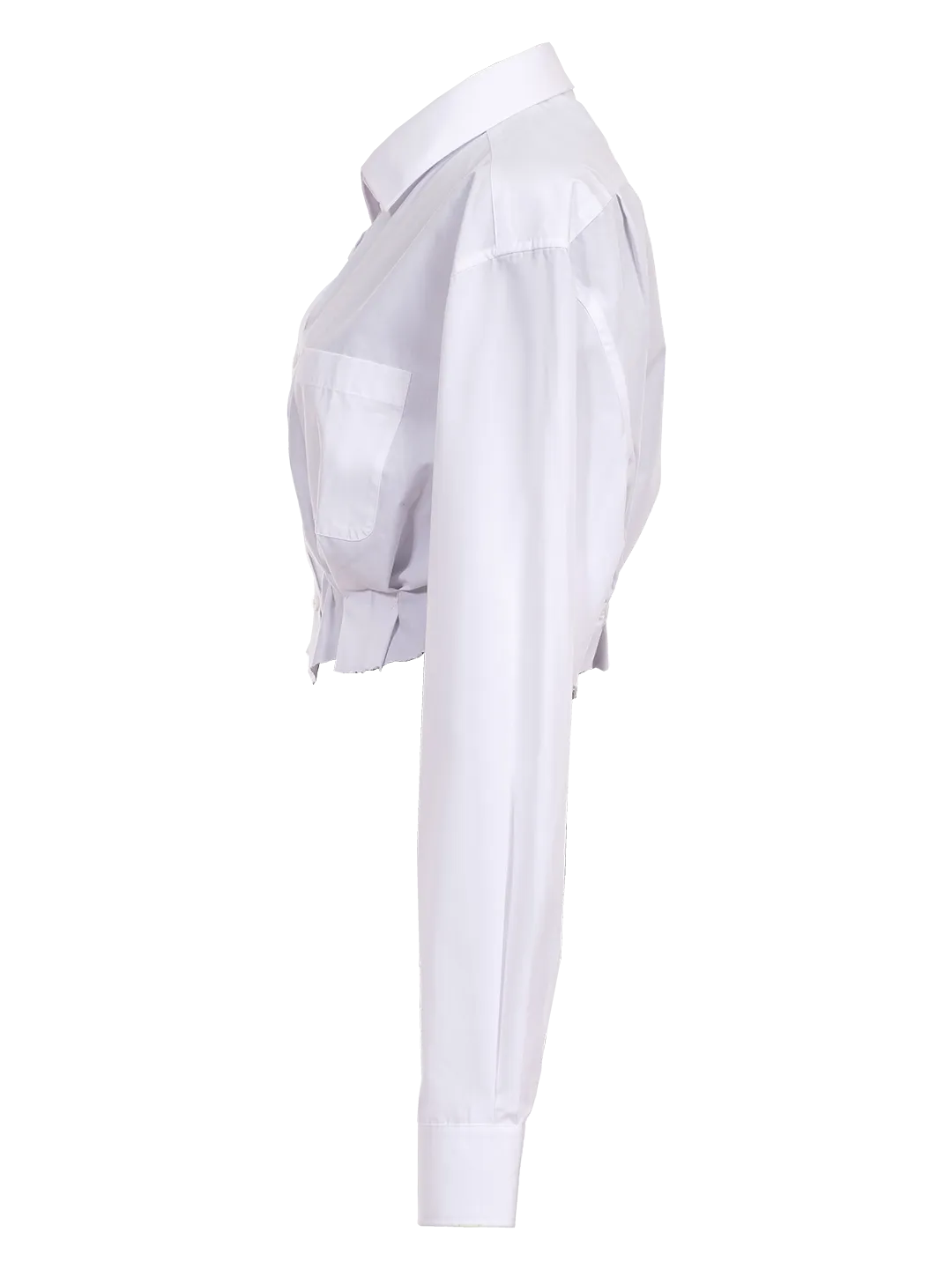 Cropped Pleated Formal Shirt