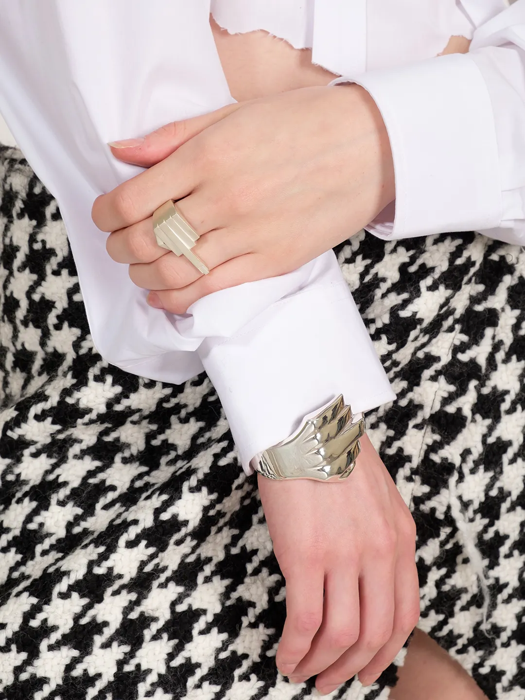 Cropped Pleated Formal Shirt