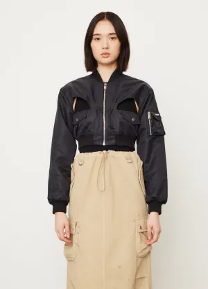 Cut-Out Cropped Bomber Jacket