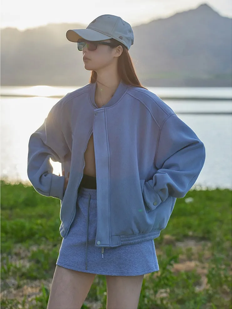 Cute Cropped Button Front Shirt Jacket with Stain-Resistant Material