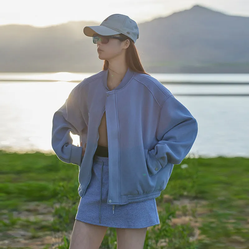 Cute Cropped Button Front Shirt Jacket with Stain-Resistant Material