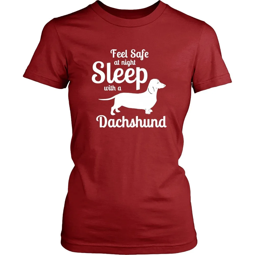 Dachshund Feel Safe at Night Sleep with Shirt