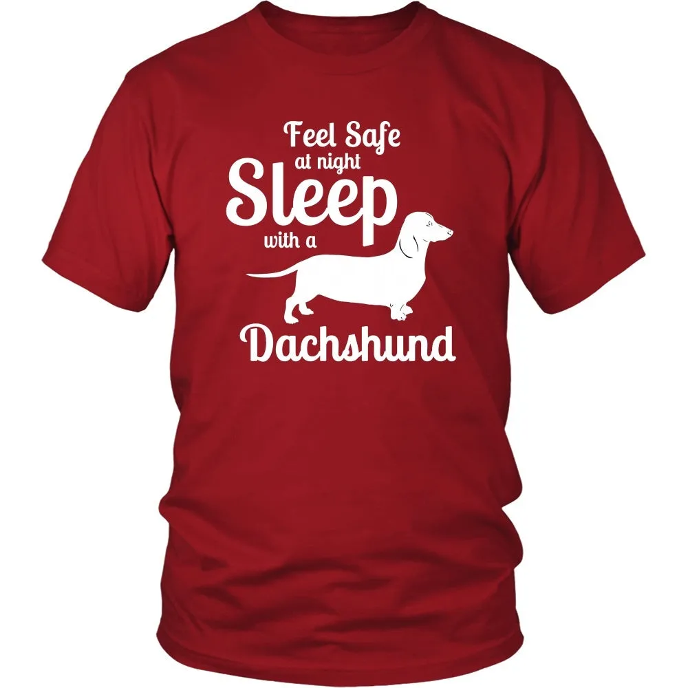 Dachshund Feel Safe at Night Sleep with Shirt