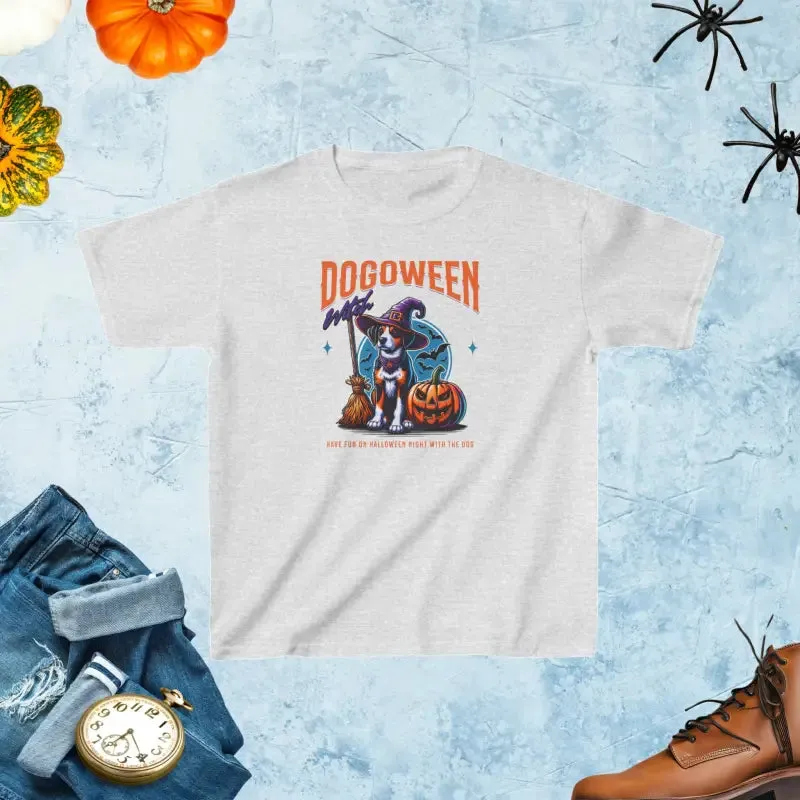 Dog Halloween Kids Heavy Cotton Spooky Tee
