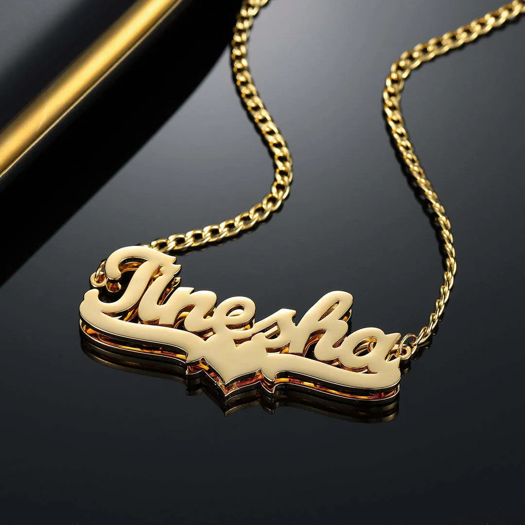 Double Layered Personalized Necklace Pendant