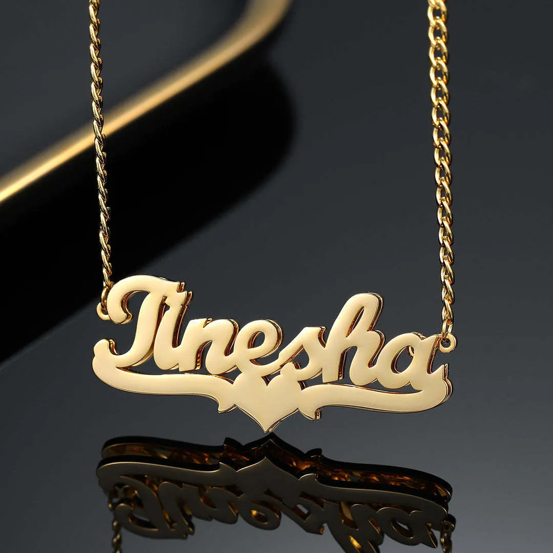 Double Layered Personalized Necklace Pendant