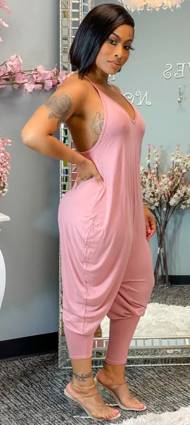 Draped Halter Jumpsuit