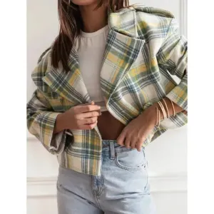 'Eilith' Cropped Plaid Jacket