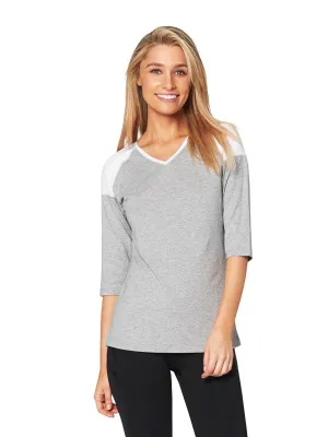 ELINOR RAGLAN 3/4 TEE - GREY