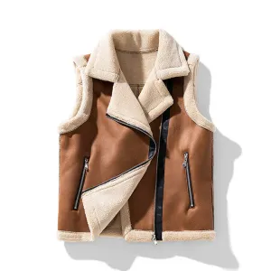 Else - sleeveless jacket with fur for women