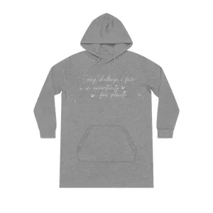 Every Challenge I Face, Women's Streeter Organic Hoodie Dress (Dark), Printed