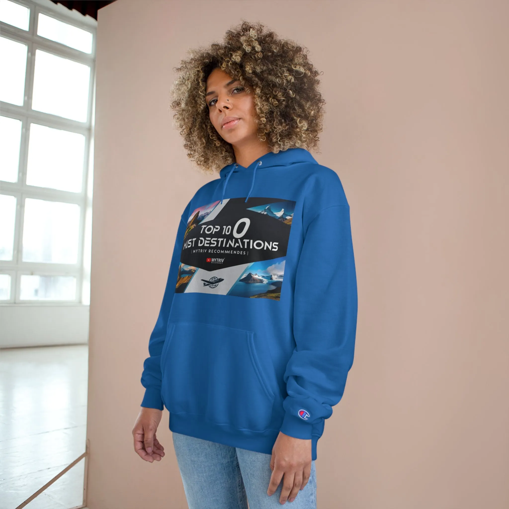 Explore the World Champion Hoodie - Travel Inspired Design