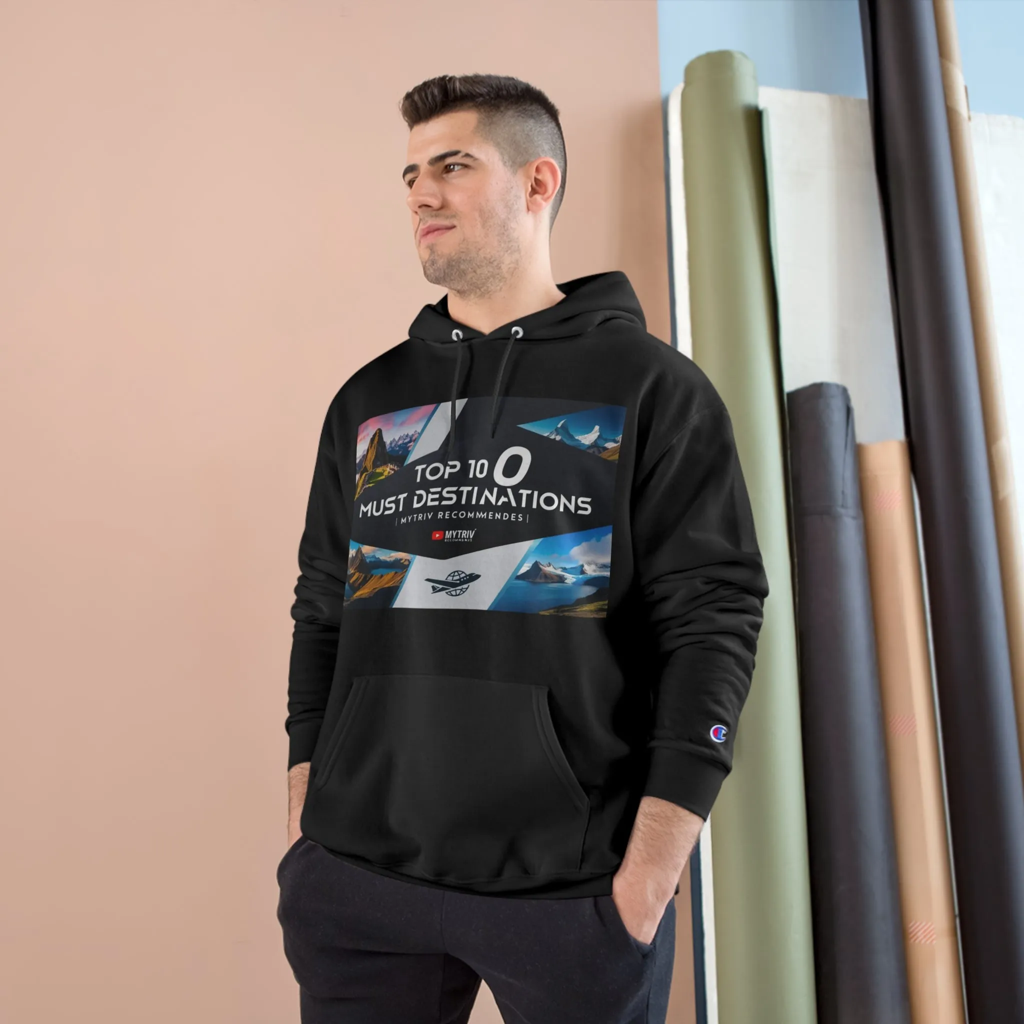 Explore the World Champion Hoodie - Travel Inspired Design