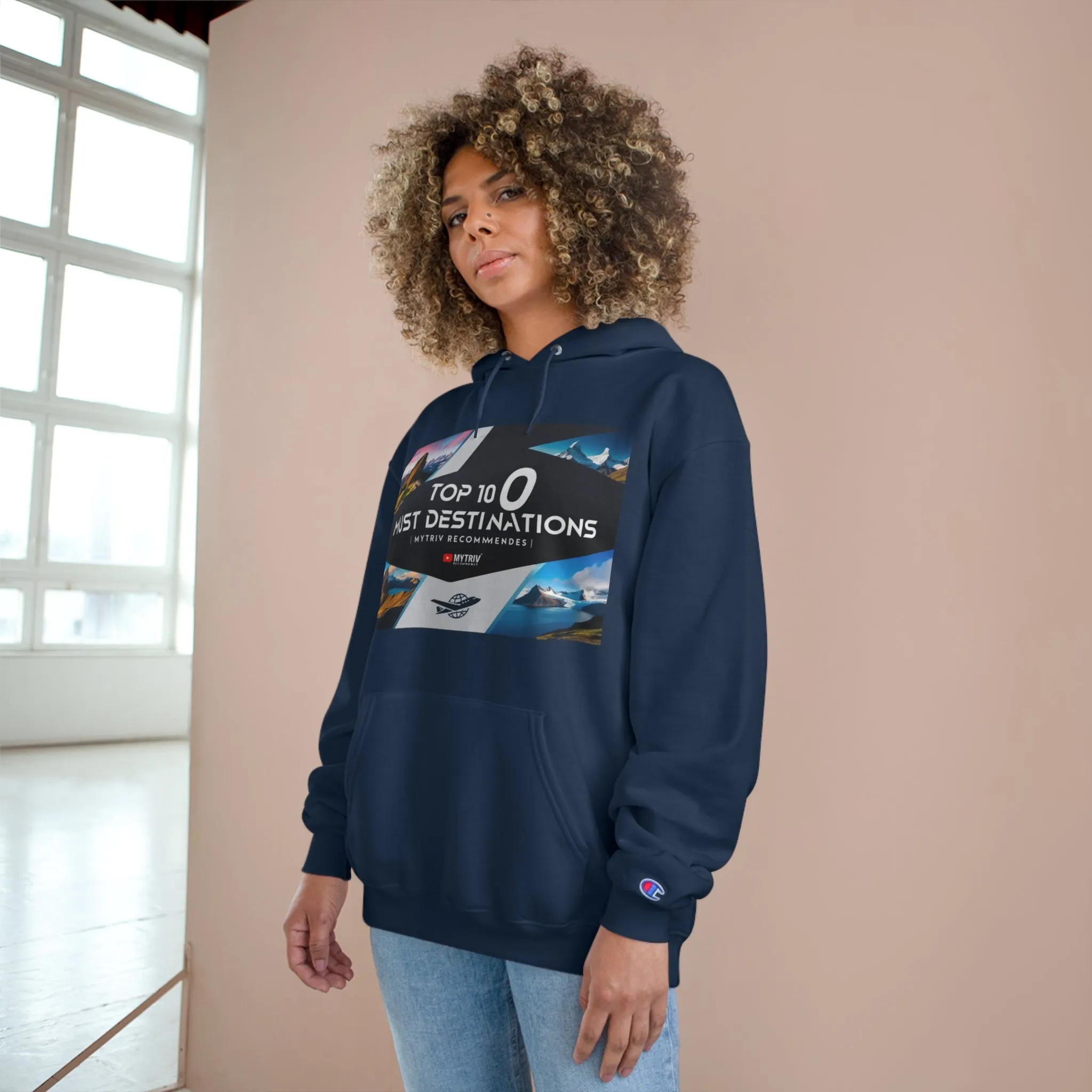 Explore the World Champion Hoodie - Travel Inspired Design