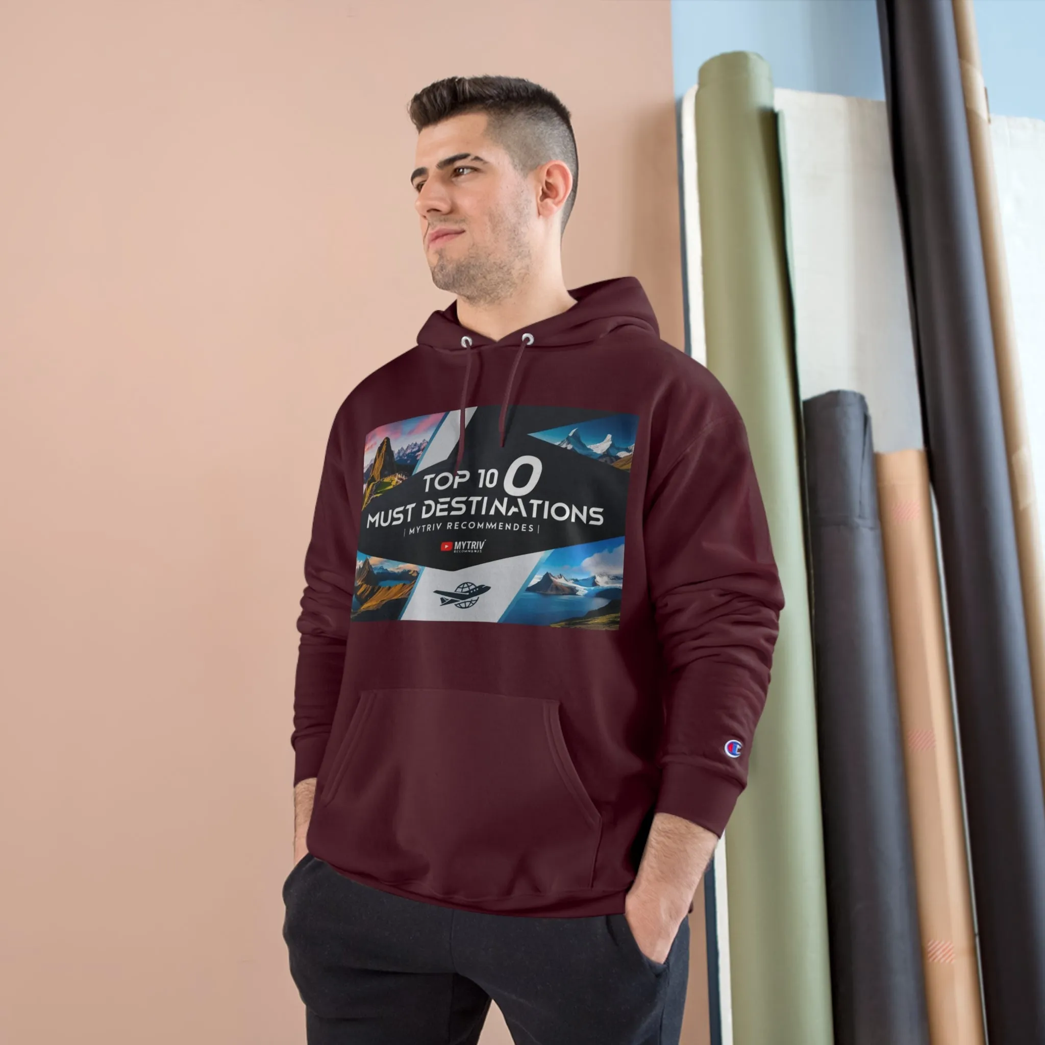 Explore the World Champion Hoodie - Travel Inspired Design