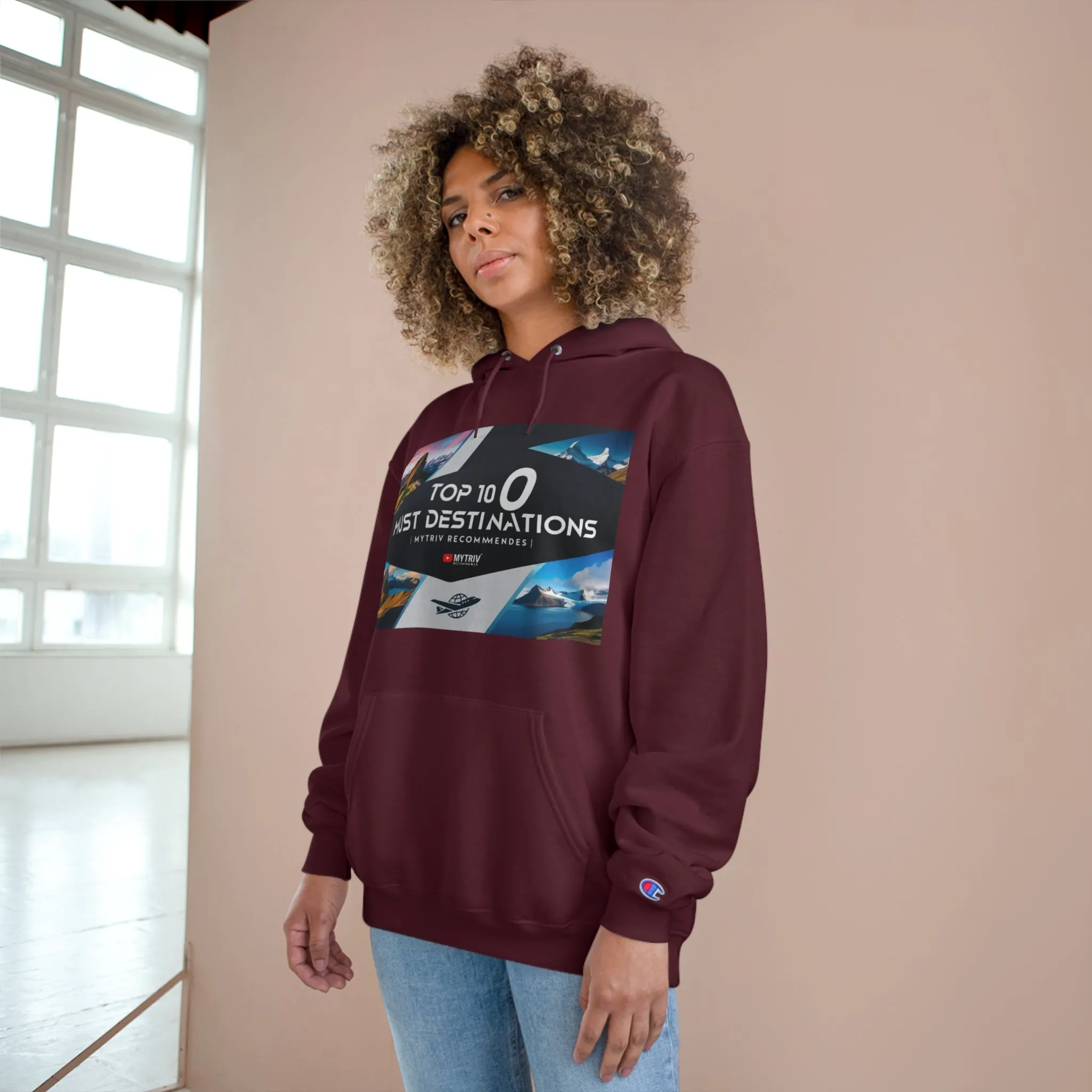 Explore the World Champion Hoodie - Travel Inspired Design