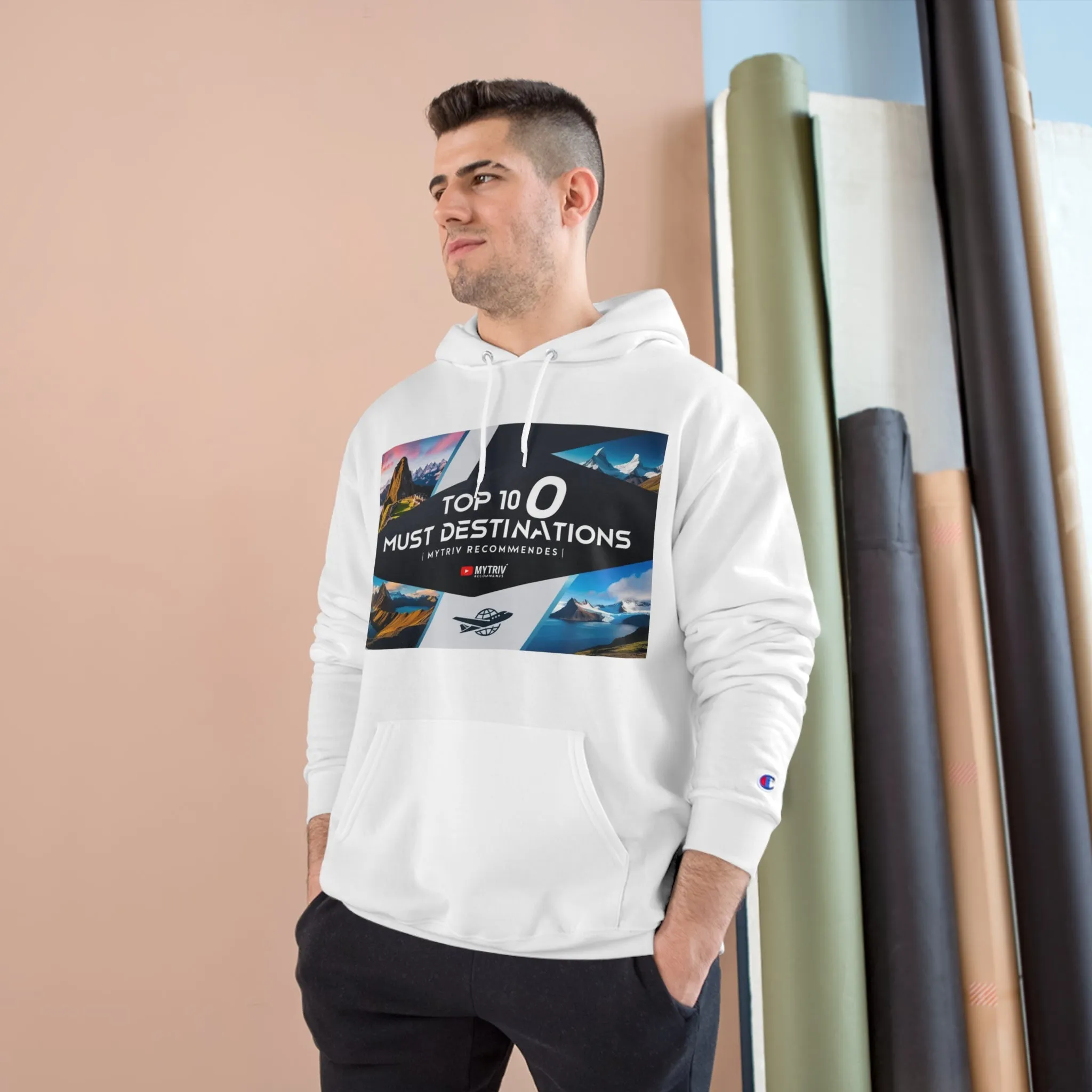 Explore the World Champion Hoodie - Travel Inspired Design