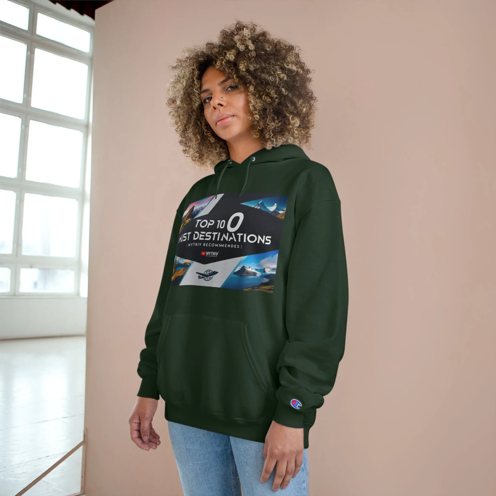 Explore the World Champion Hoodie - Travel Inspired Design