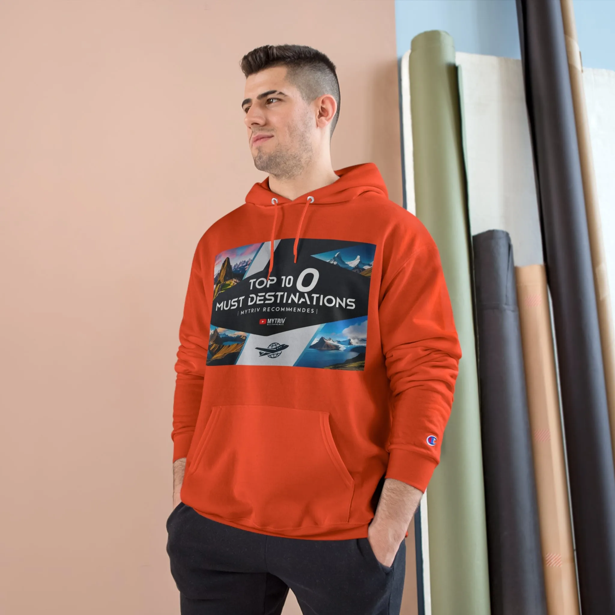Explore the World Champion Hoodie - Travel Inspired Design