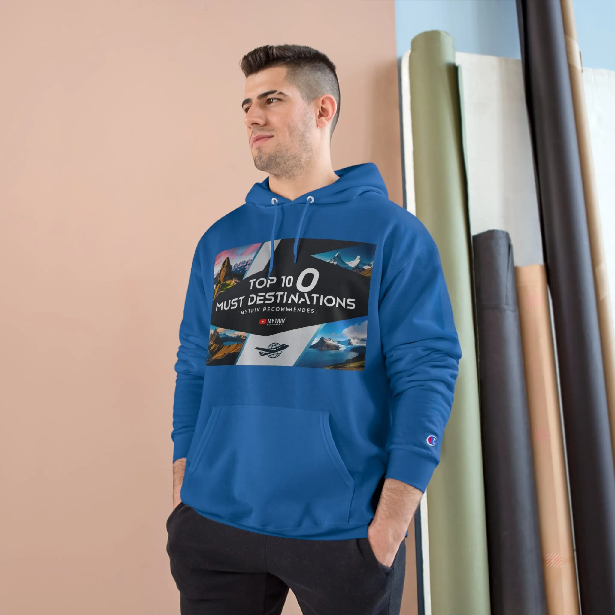 Explore the World Champion Hoodie - Travel Inspired Design
