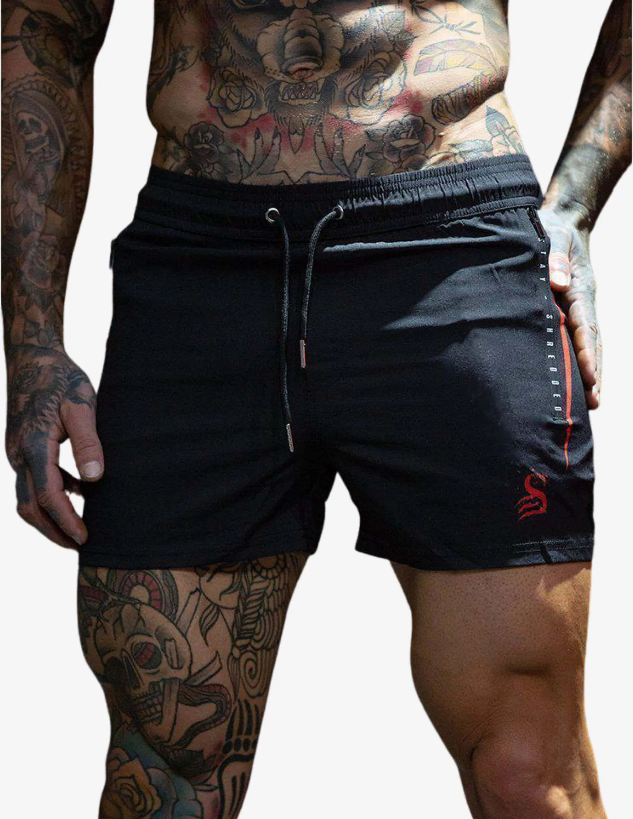 FLEX - Lifting Shorts - BLACK / RED