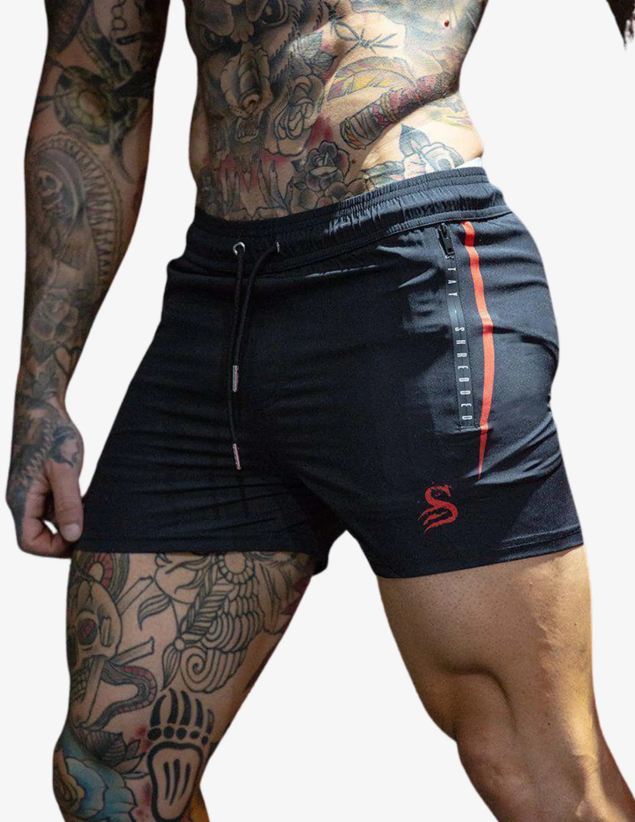 FLEX - Lifting Shorts - BLACK / RED