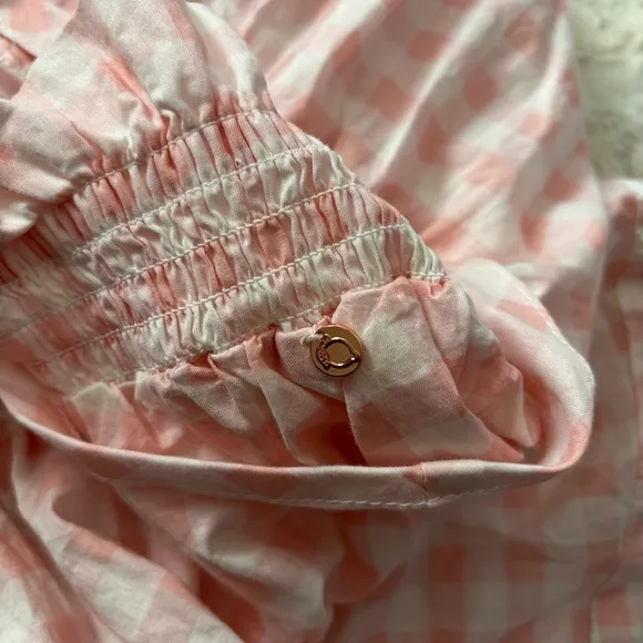 For Love &amp; Lemons Women's Size XL Pink Lotti Gingham Shorts