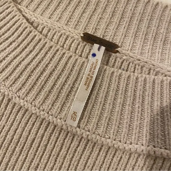 Free People Easy Street Cropped Striped Pullover Oversized Sweater | Size XL