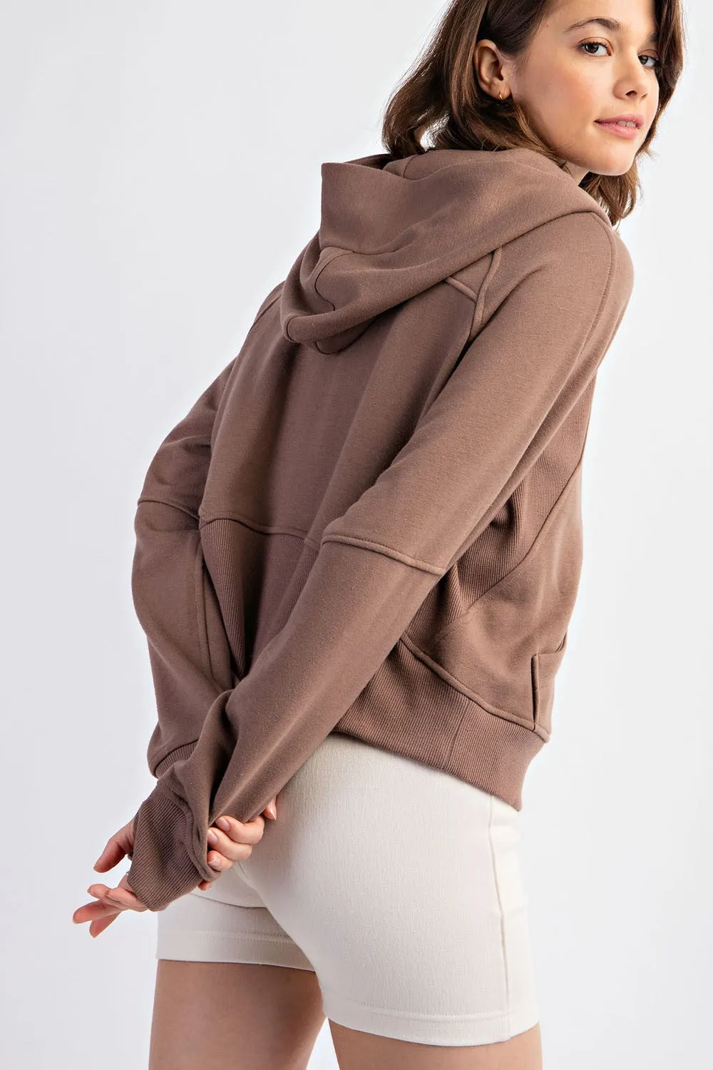 French Terry Long Sleeve Full Zip Hoodie | RAE MODE- Final Sale