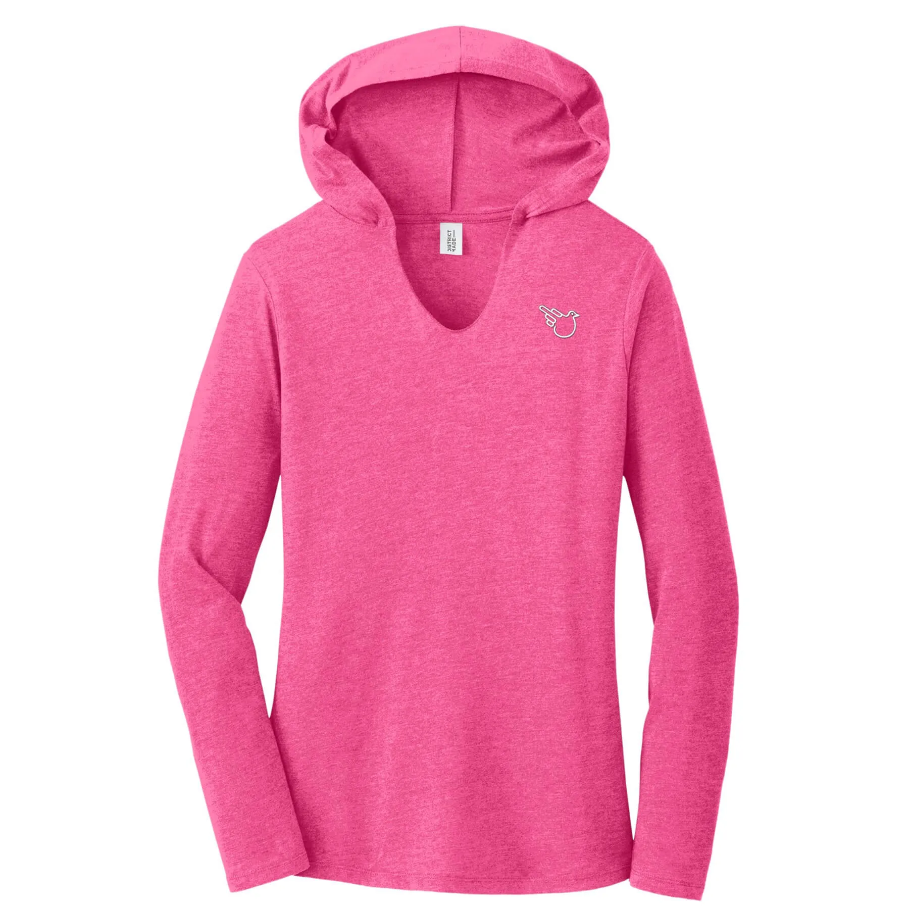 Fuscia V-Neck Triblend Hoodie