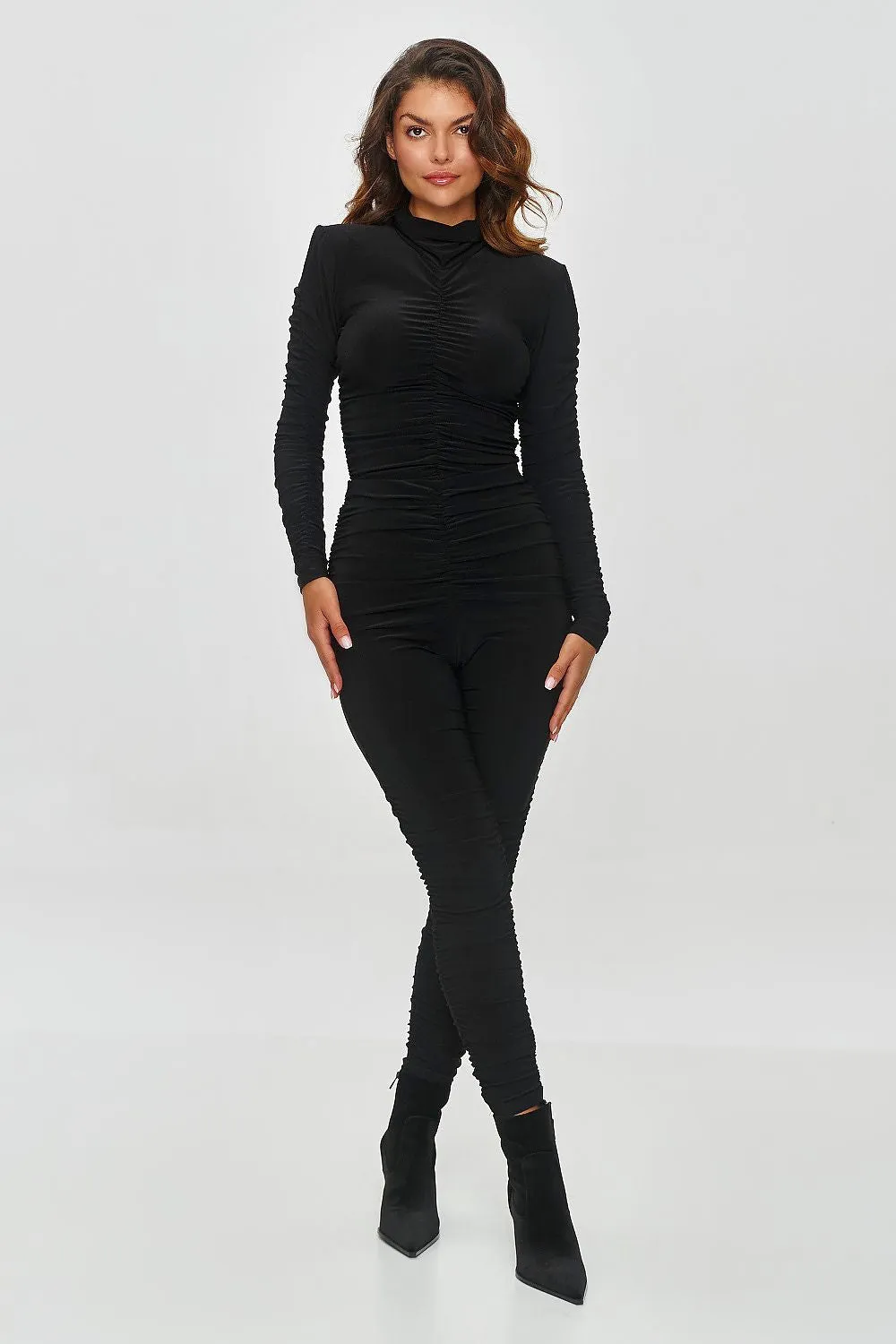 Gathered Front Tailored Blouse Set