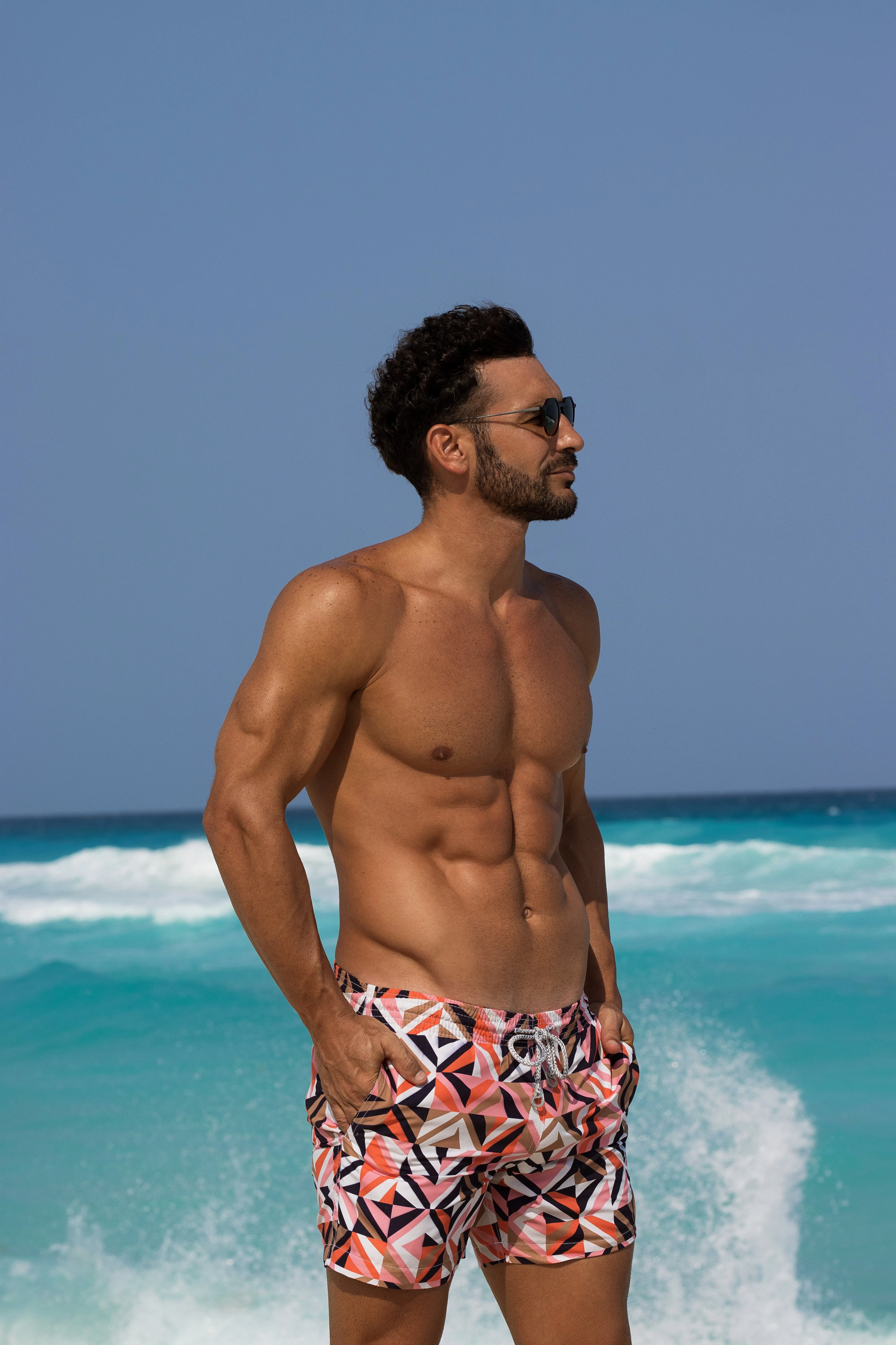 Geometric Print Swim Shorts
