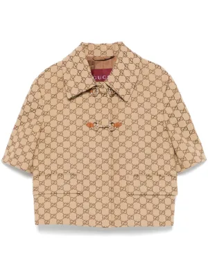 Gg supreme cropped jacket