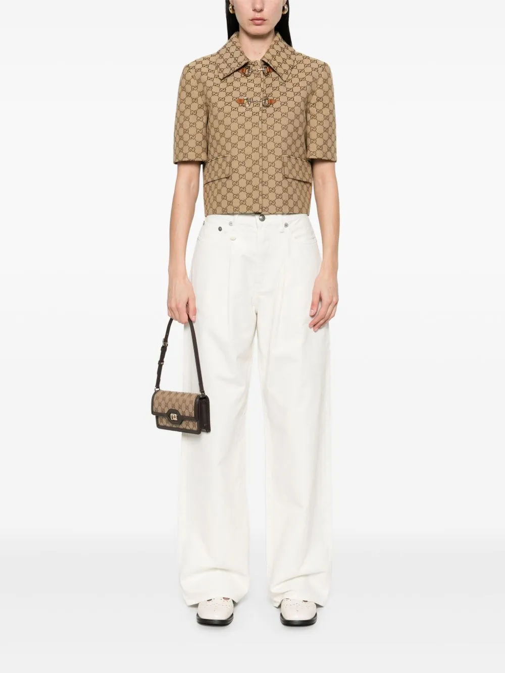Gg supreme cropped jacket
