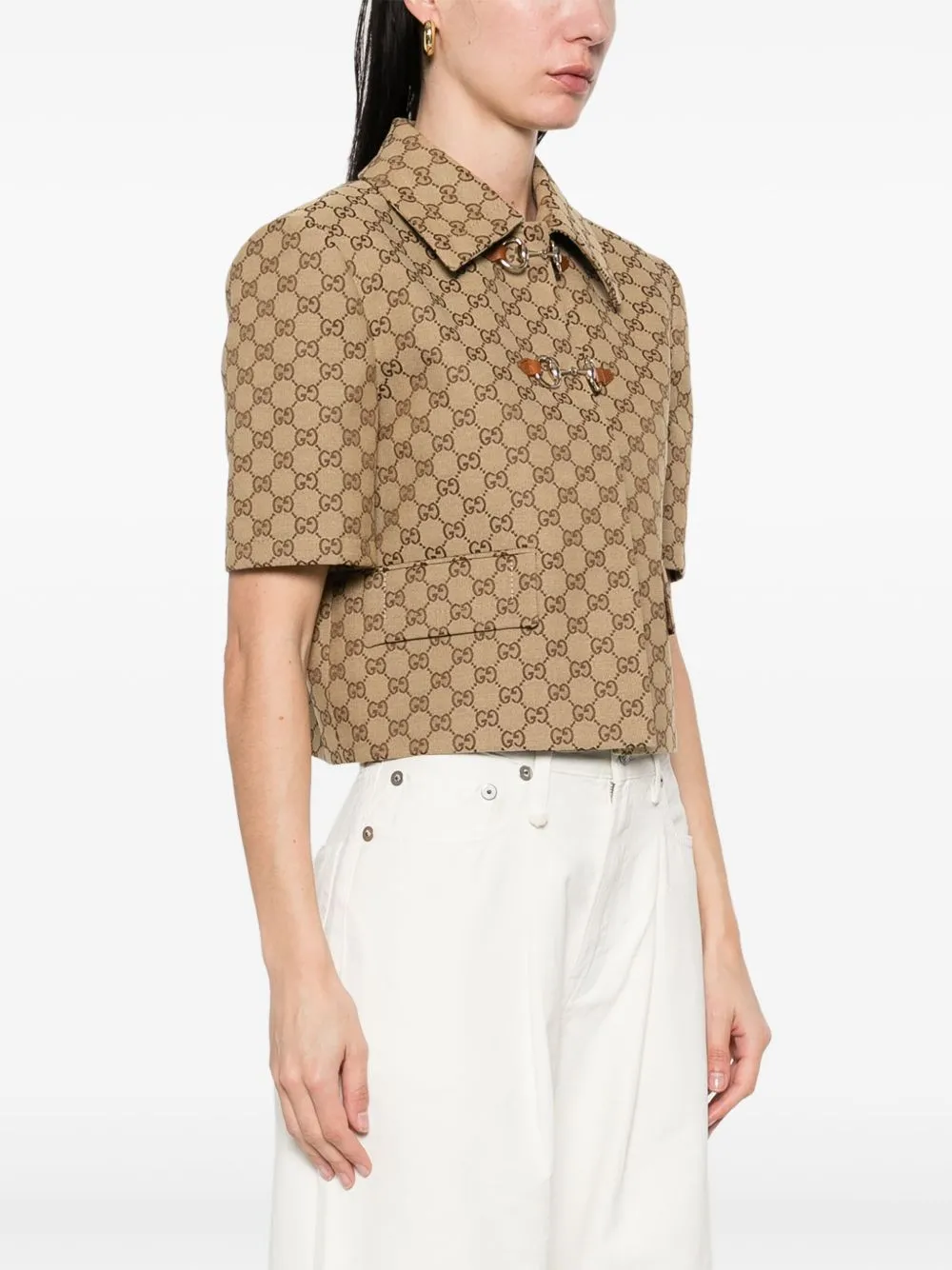 Gg supreme cropped jacket